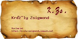 Krály Zsigmond névjegykártya